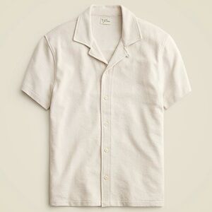 J Crew Knit Cream Button Up, Mens Large.